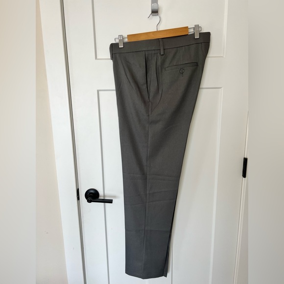 Haggar Pants Hagar Cool 8 Pro Golf Pants Gray Slim Fit Flat Front